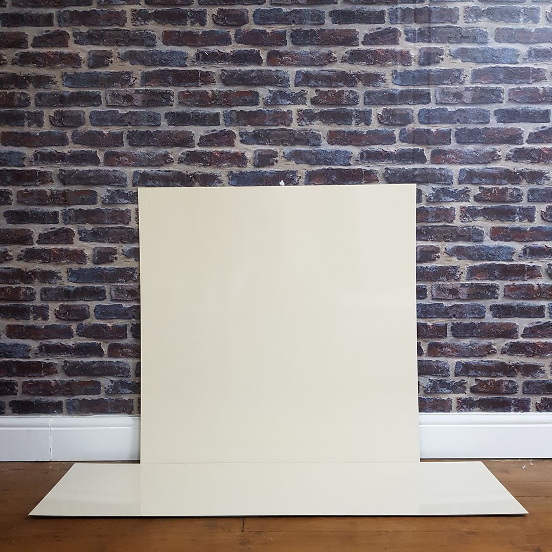 White Black Grey Cream Marble Effect HPL Laminate Fireplace Back Panel